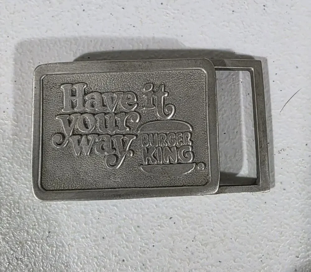 Vintage Burger King Have It Your Way Solid Pewter Belt Buckle Special Edition